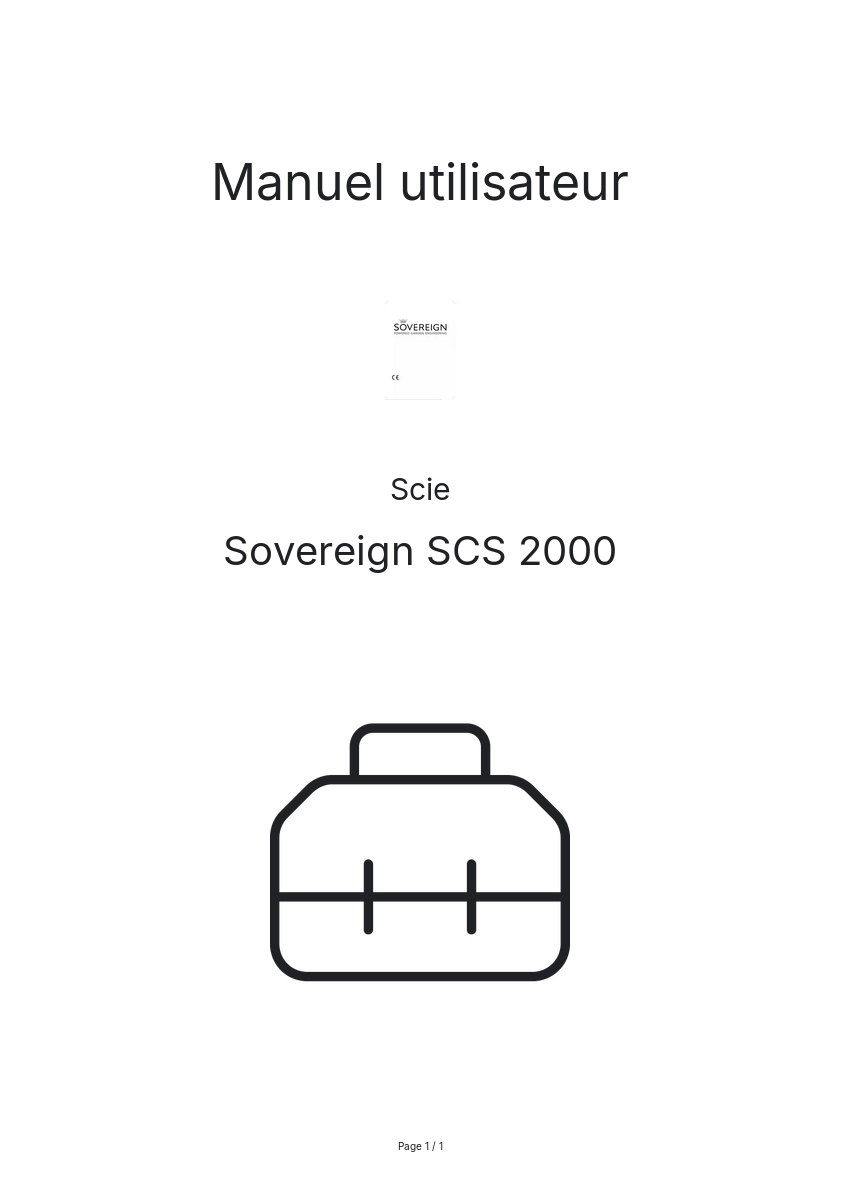Image de la première page du manuel de l'appareil SCS 2000