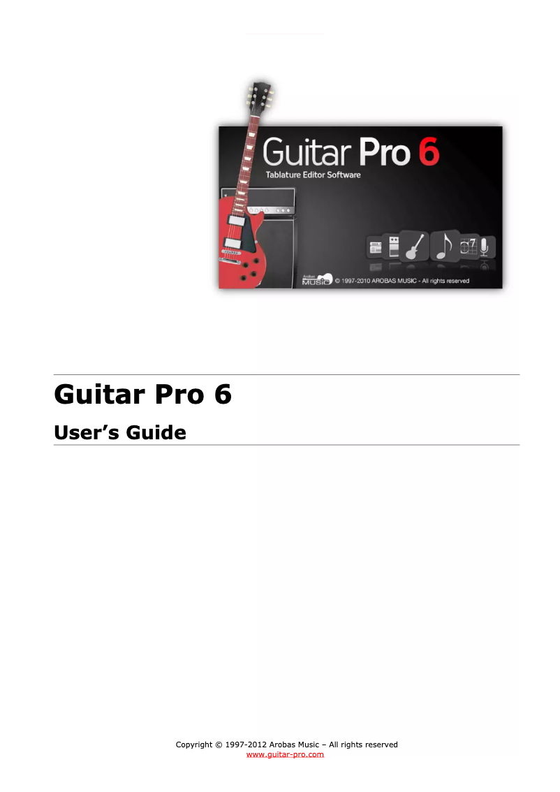 Image de la première page du manuel de l'appareil Guitar Pro 6