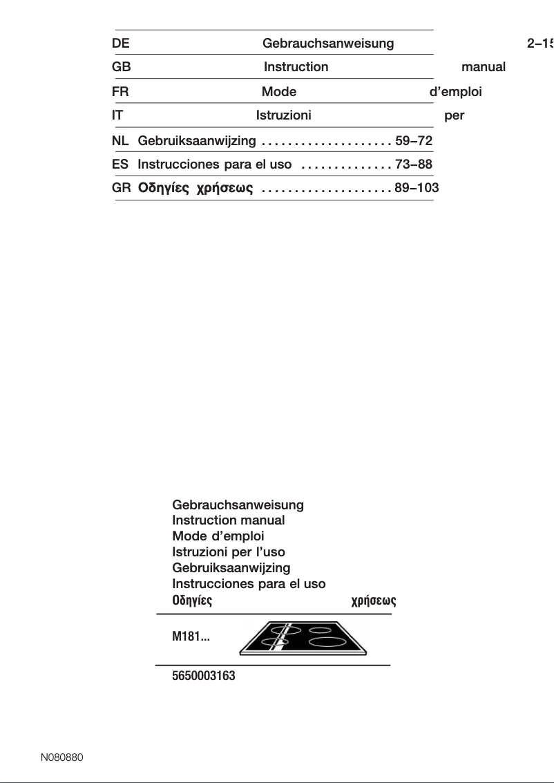 Page n°1 - Manuel utilisateur Neff M1810