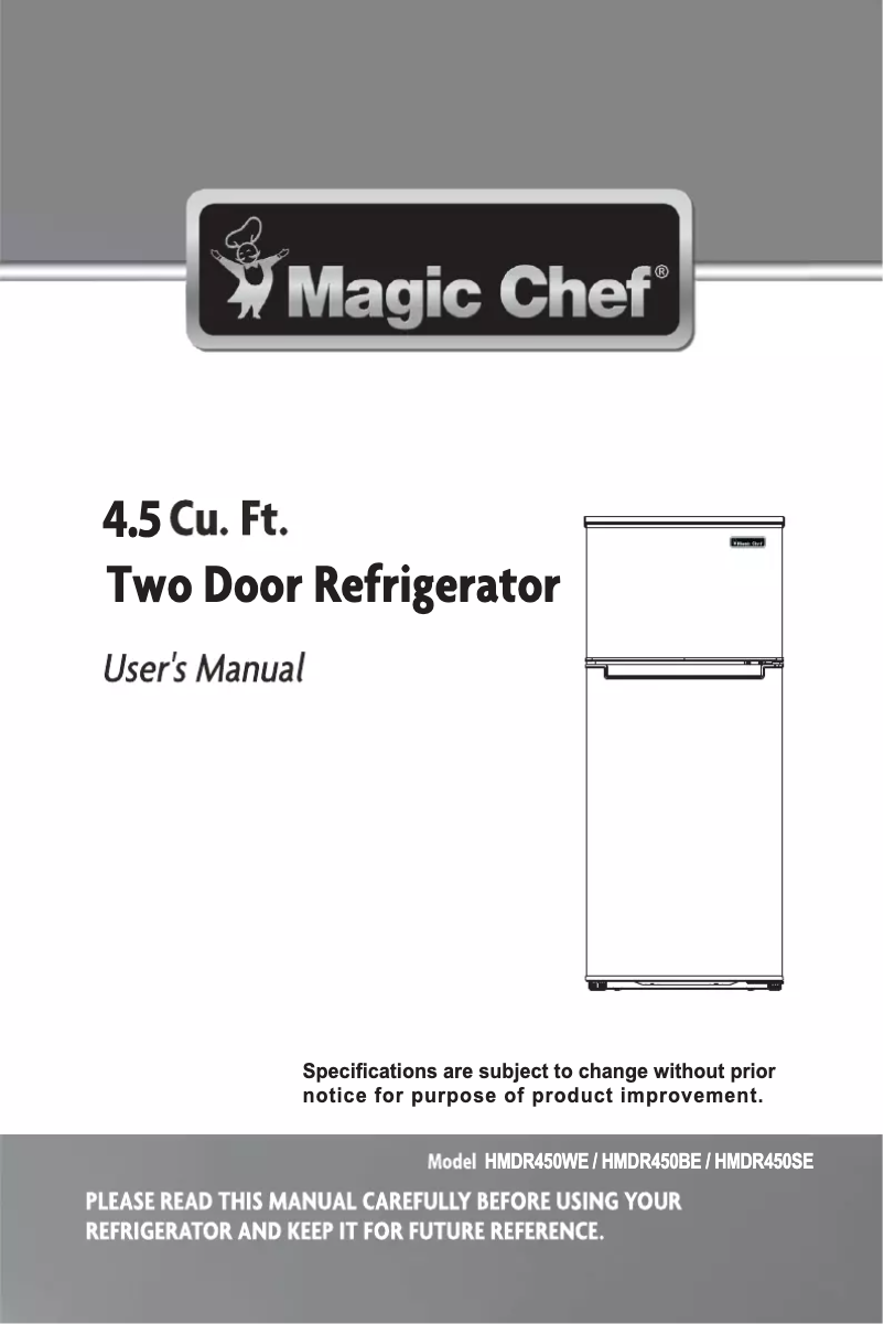Page 1 de la notice Manuel utilisateur Magic Chef HMDR450WE
