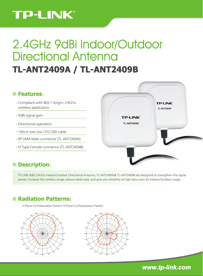 Page 1 de la notice Manuel utilisateur TP-Link TL-ANT2409B