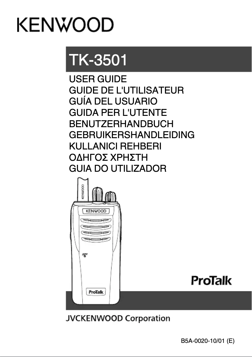 Page n°1 - Manuel utilisateur Kenwood TK-3501