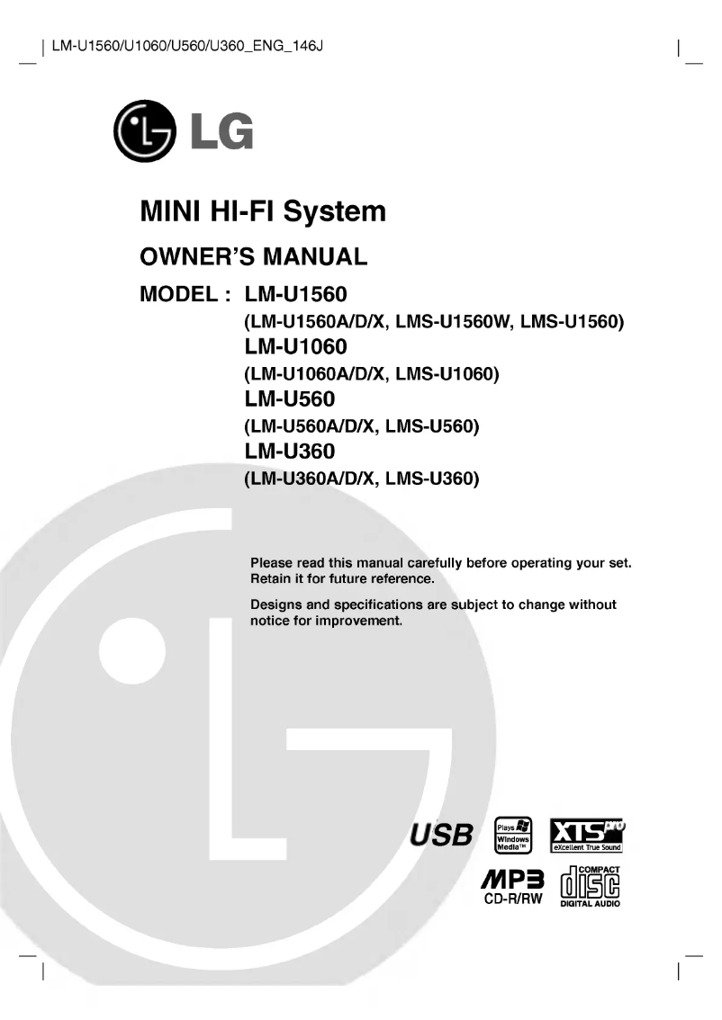 Page 1 de la notice Manuel utilisateur LG LM-U1560A