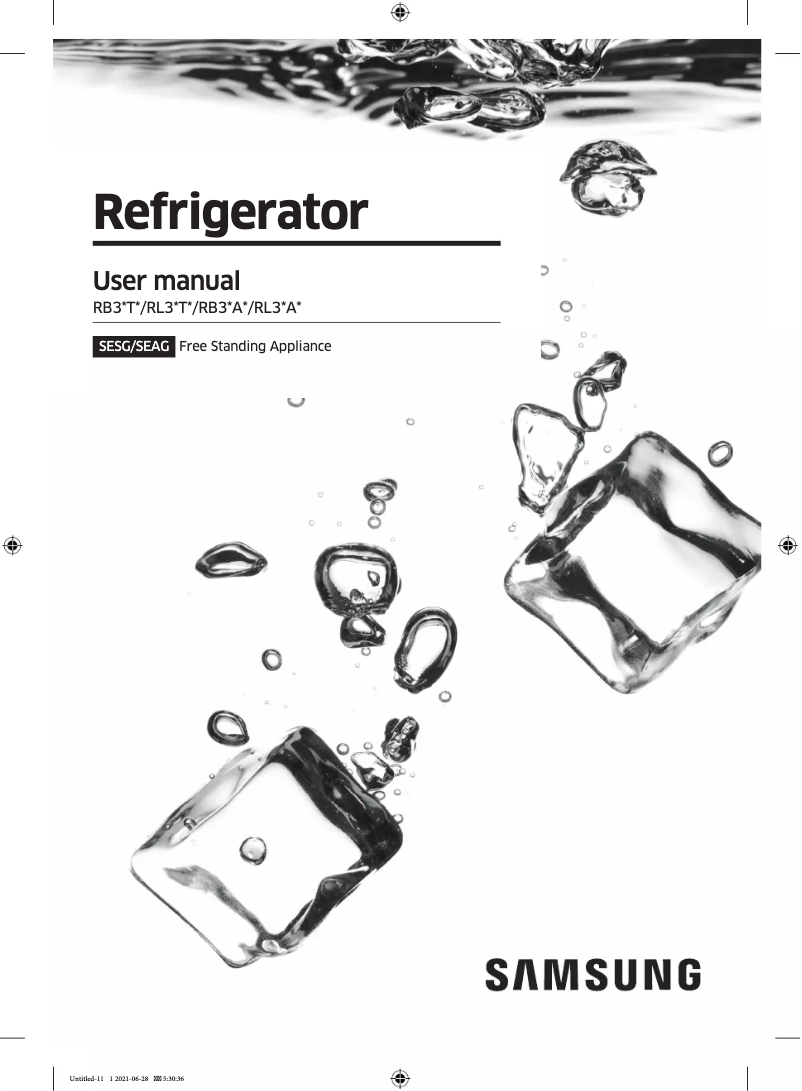 Page n°1 - Manuel utilisateur Samsung RB34T600DWW