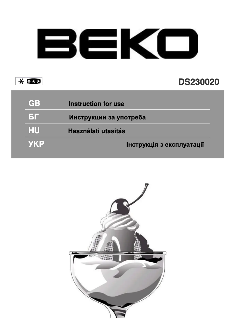 Page 1 de la notice Manuel utilisateur Beko DS230020