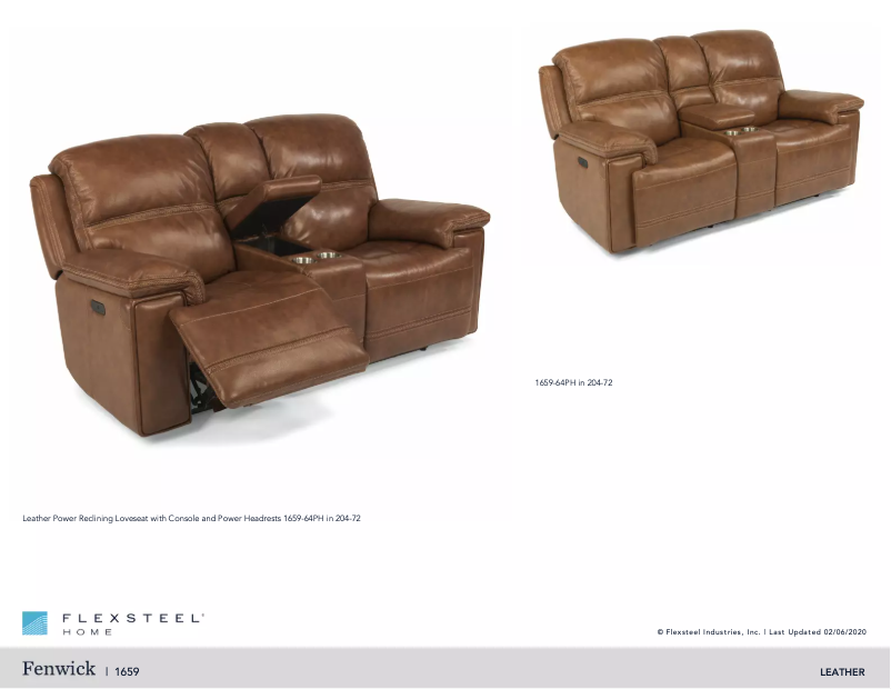 Page 1 de la notice Manuel utilisateur Flexsteel Fenwick 1659-64PH