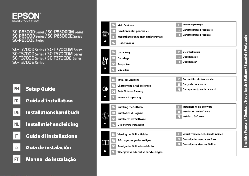 Image de la première page du manuel de l'appareil SureColor SC-P8500DM