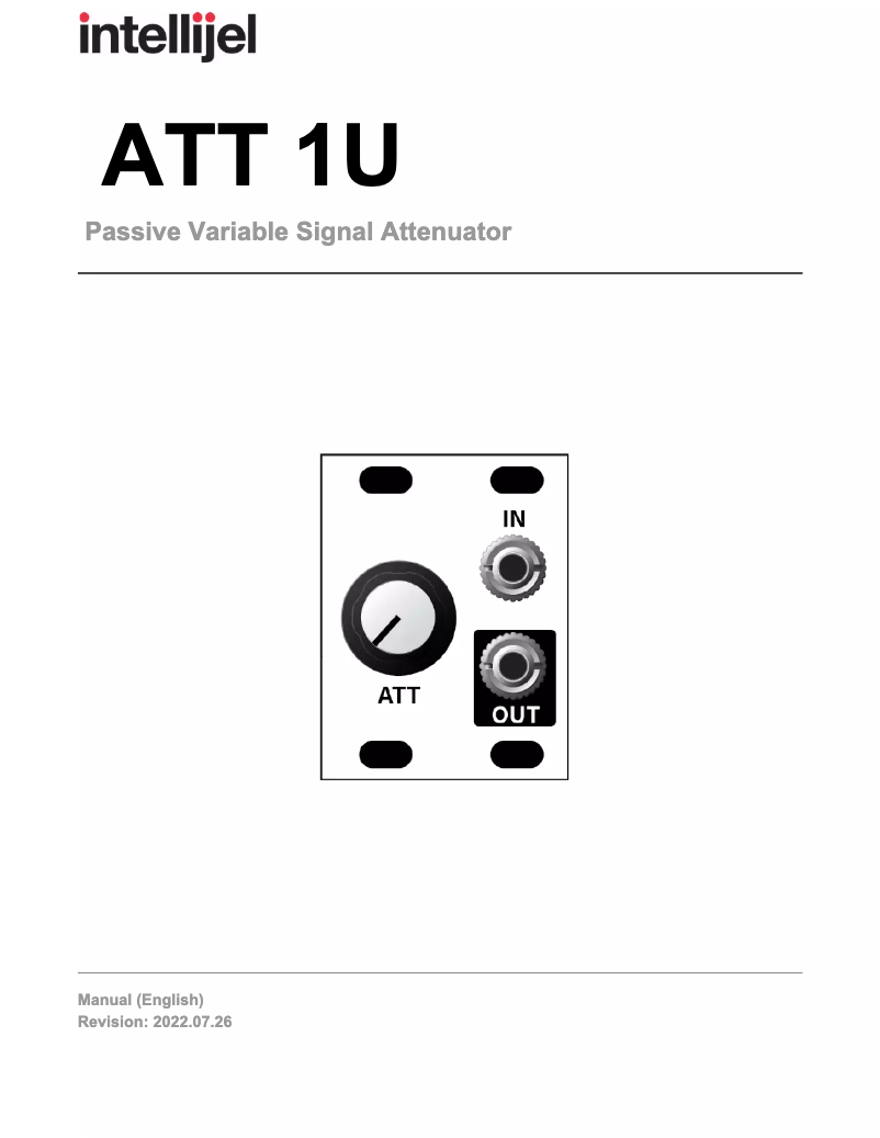 Page n°1 - Manuel utilisateur Intellijel Att 1U