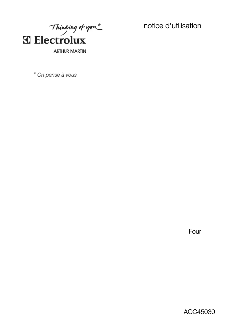 Página 1 del manual Manual de usuario Arthur Martin-Electrolux AOC 45030 W