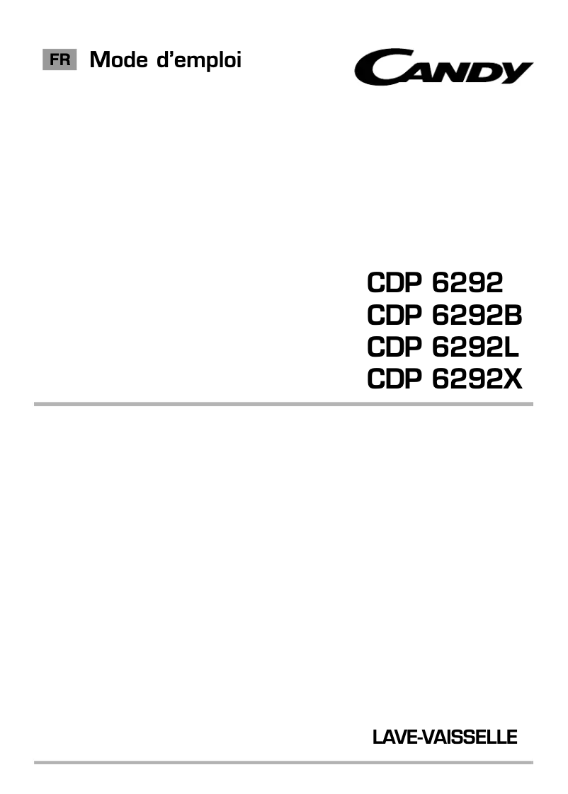 Image de la première page du manuel de l'appareil CDP 6292L-47