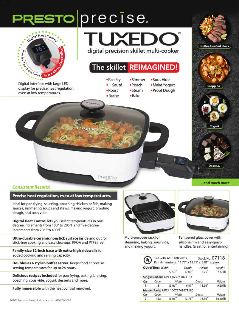 Image de la première page du manuel de l'appareil Precise Tuxedo 07118