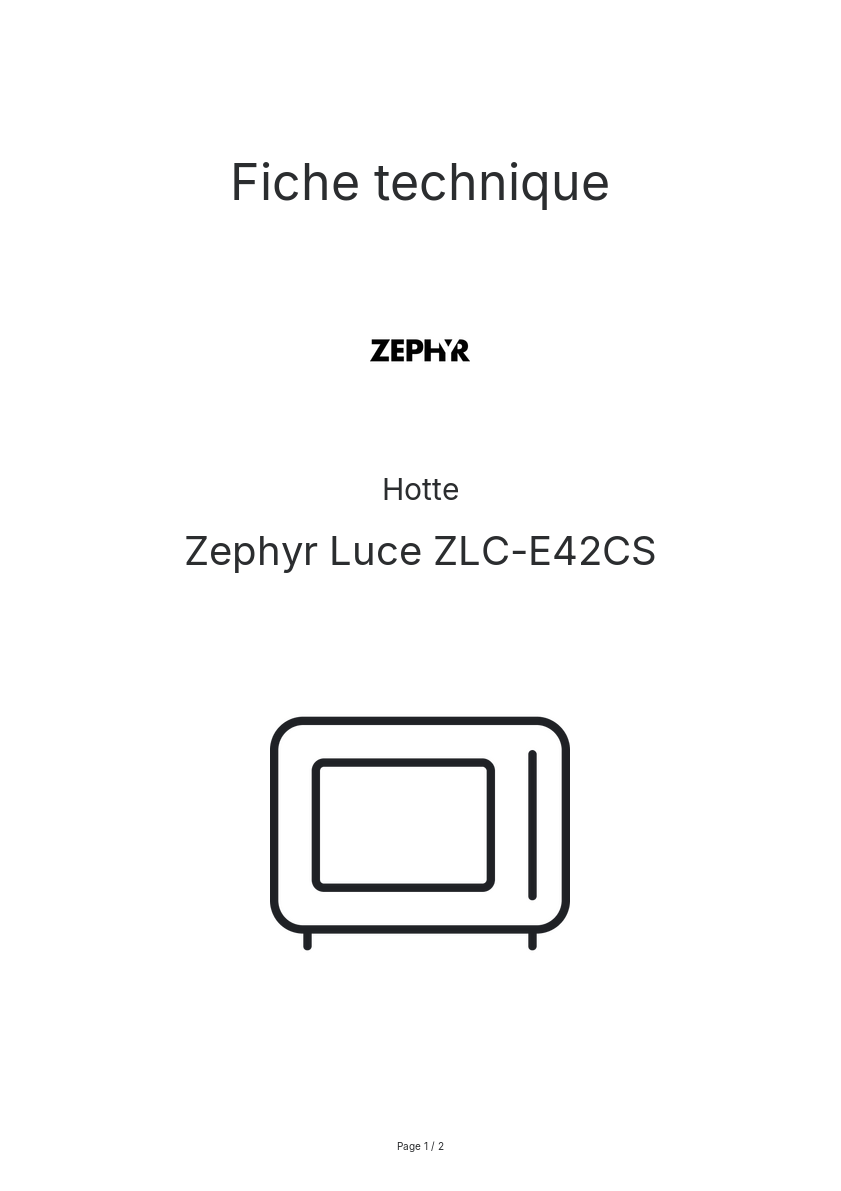 Image de la première page du manuel de l'appareil Luce ZLC-E42CS
