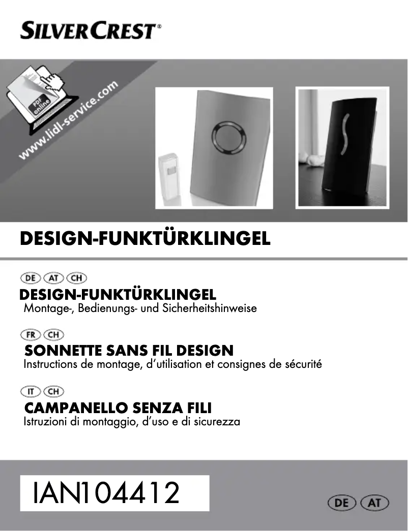 Page 1 de la notice Manuel utilisateur SilverCrest 104412-14-01