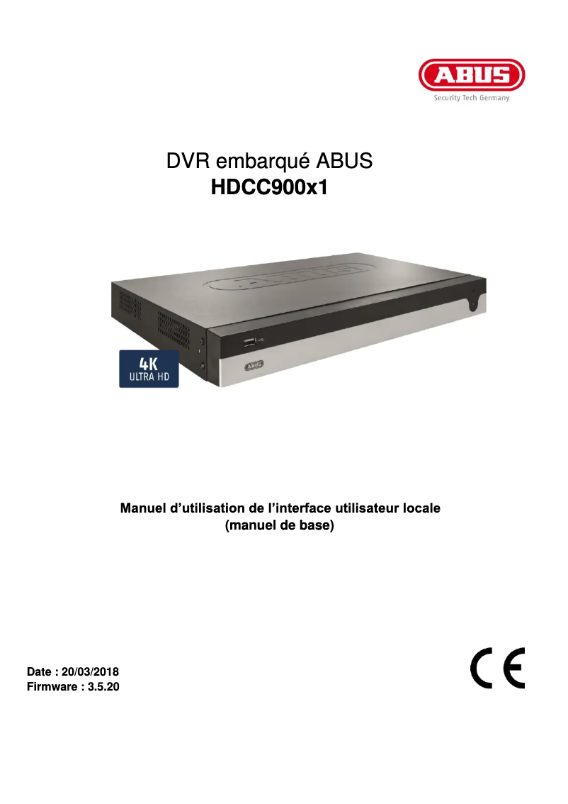 Image de la première page du manuel de l'appareil HDCC90001