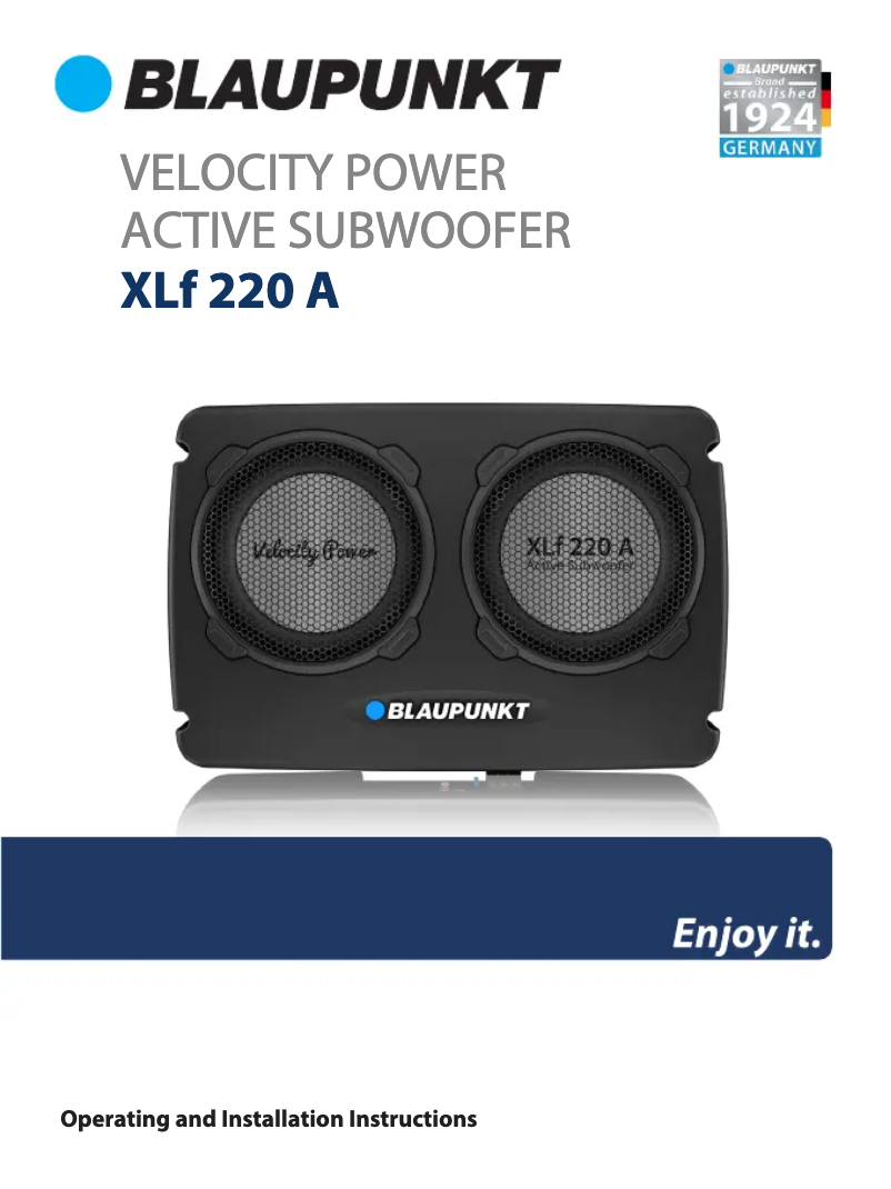 Page 1 de la notice Manuel utilisateur Blaupunkt XLf 220 A