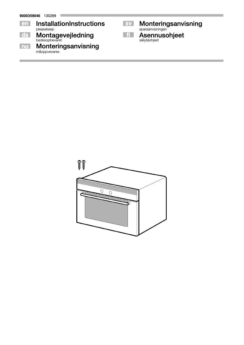 Page n°1 - Guide d'installation Neff C57W40S0