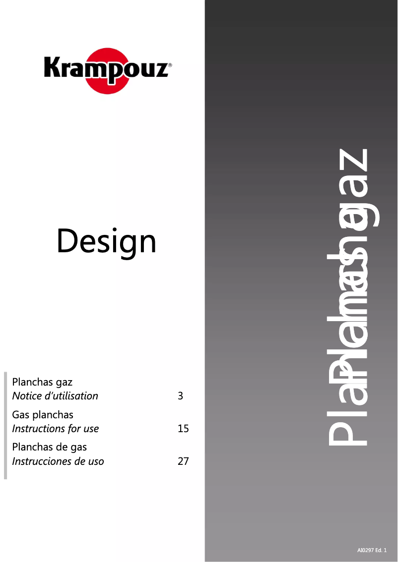 Page 1 de la notice Manuel utilisateur Krampouz GGCIM1AA