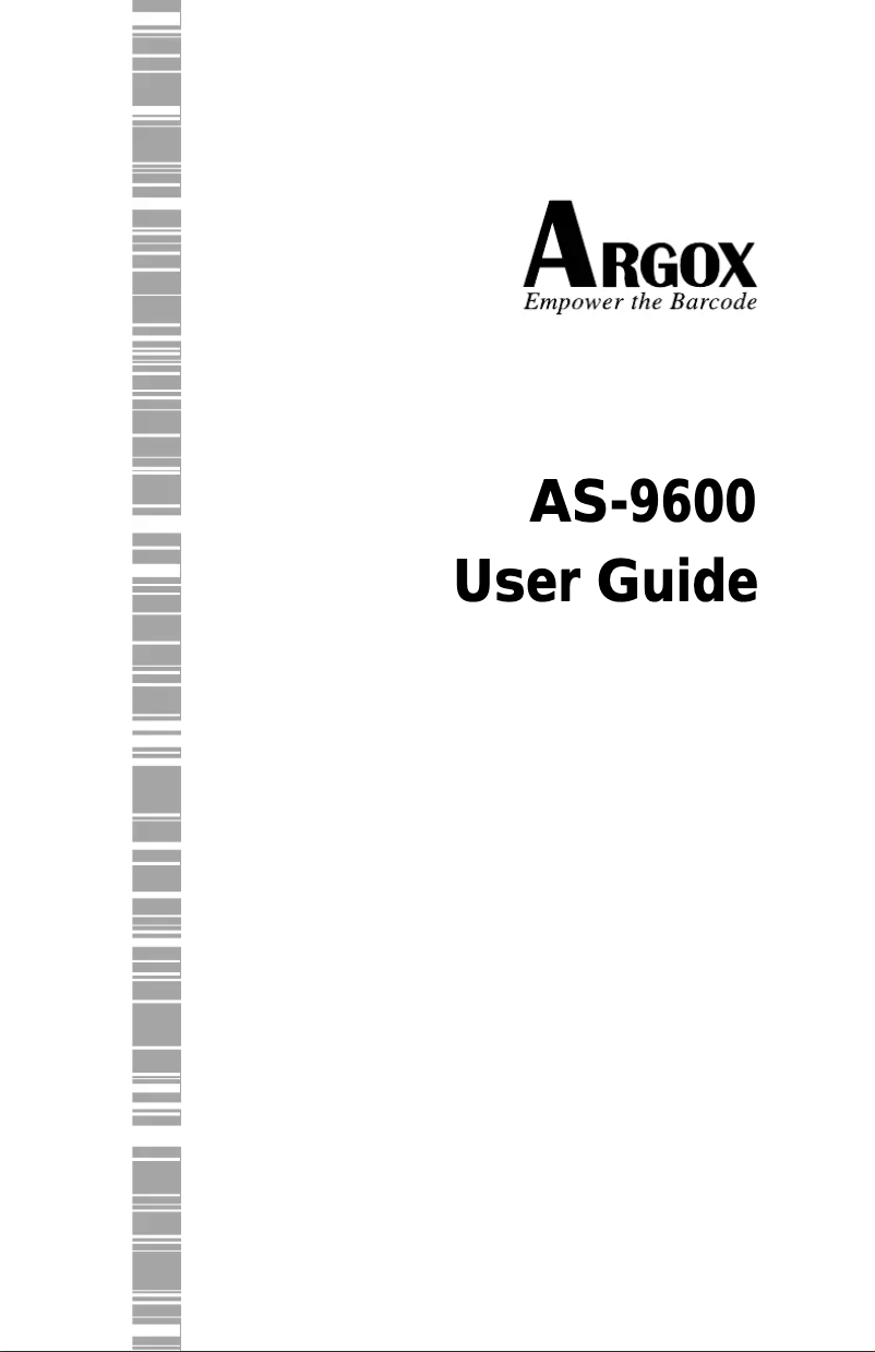 Page n°1 - Manuel utilisateur Argox AS-9600