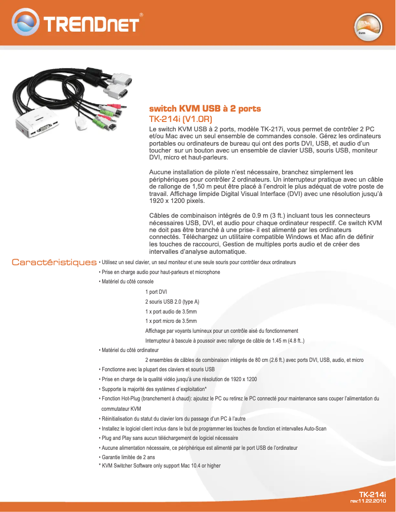 Image de la première page du manuel de l'appareil TK-214i