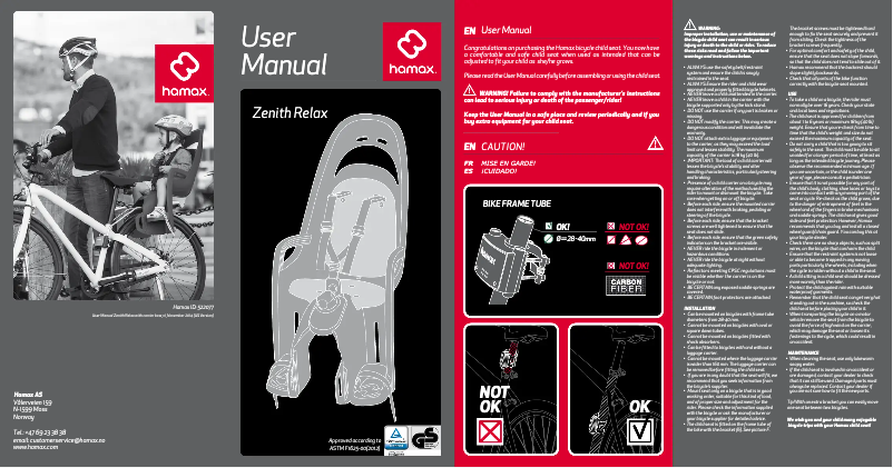 Image de la première page du manuel de l'appareil Zenith Relax