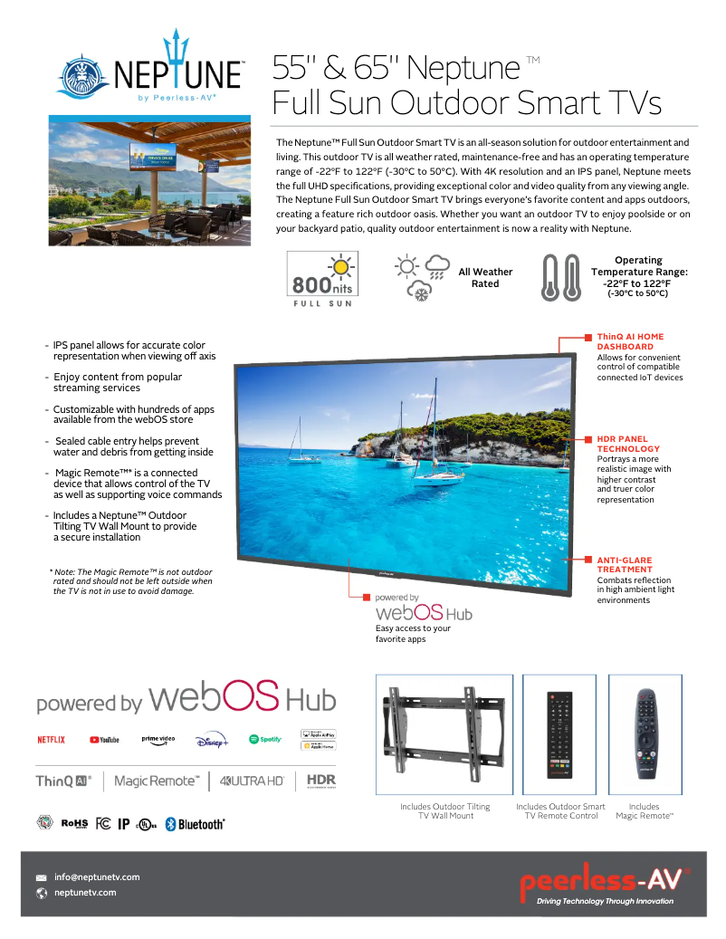 Page n°1 - Fiche technique Peerless-AV Neptune NT554