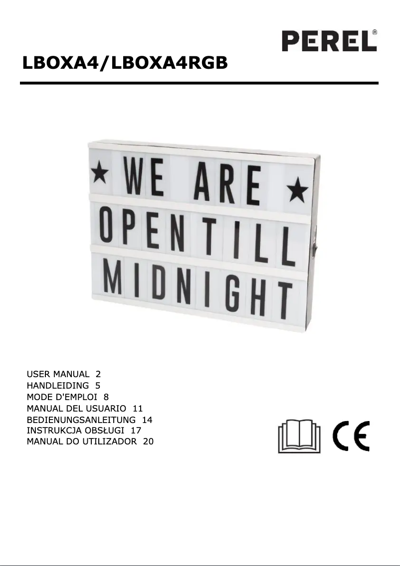 Page n°1 - Manuel utilisateur Perel LBOXA4