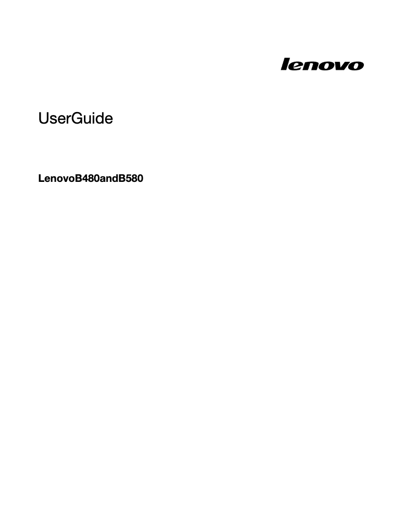 Page n°1 - Manuel utilisateur Lenovo B580