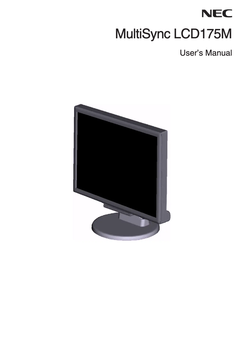 Page 1 de la notice Mode d'emploi NEC MultiSync LCD175M