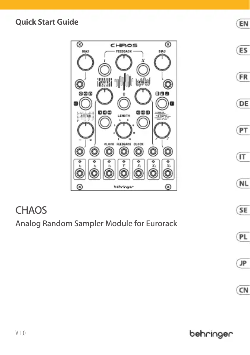 Page 1 de la notice Manuel utilisateur Behringer CHAOS