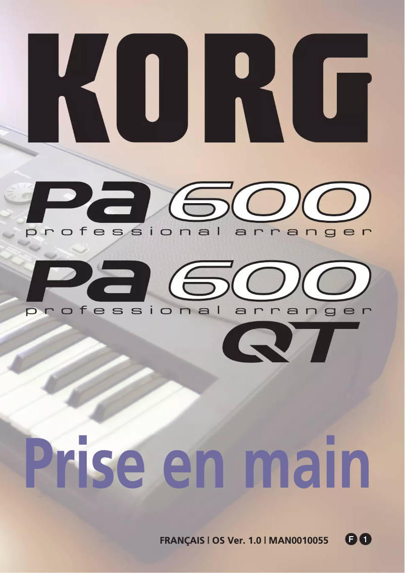 Page n°1 - Manuel utilisateur Korg PA600QT
