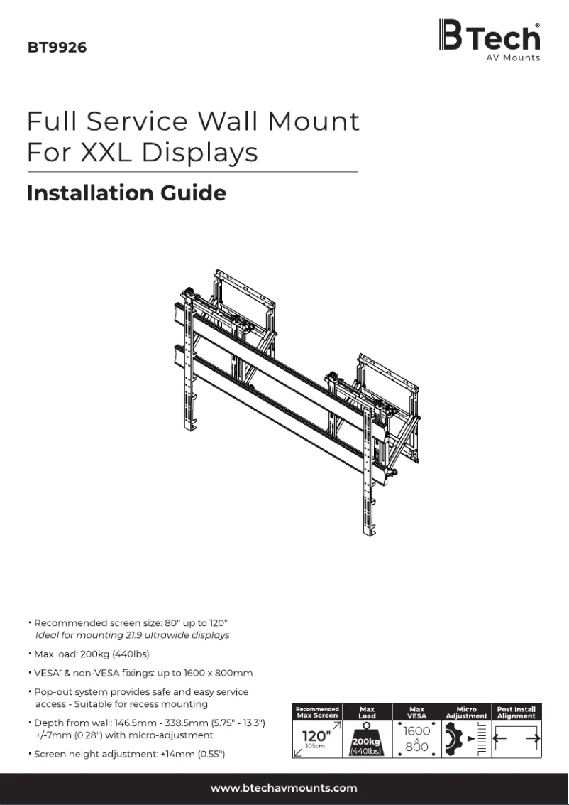 Page n°1 - Manuel utilisateur B-Tech BT9926