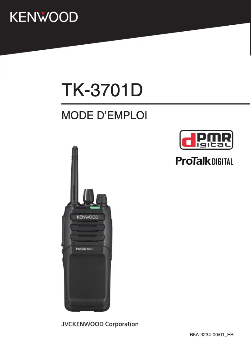 Image de la première page du manuel de l'appareil TK-3701D