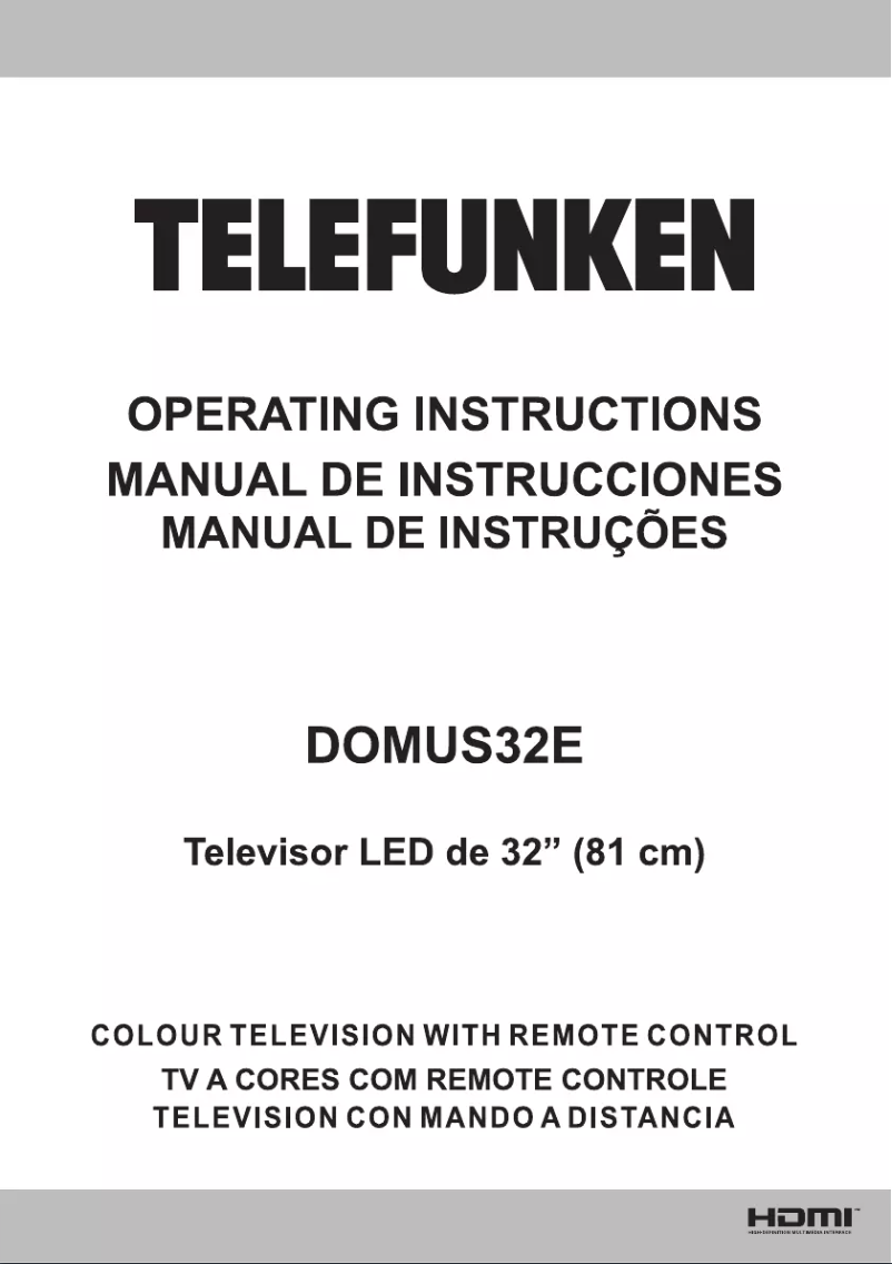 Page n°1 - Manuel utilisateur Telefunken DOMUS32E