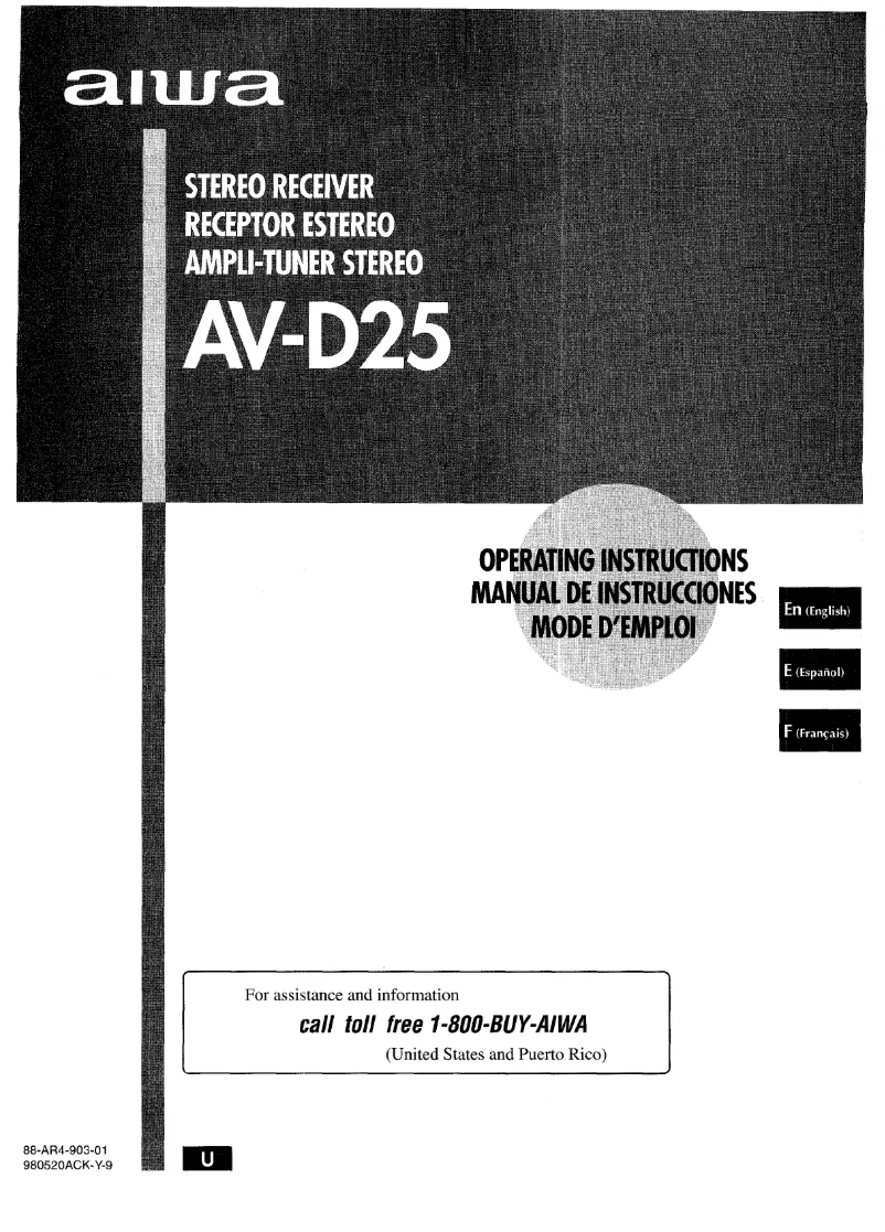 Image de la première page du manuel de l'appareil AV-D25