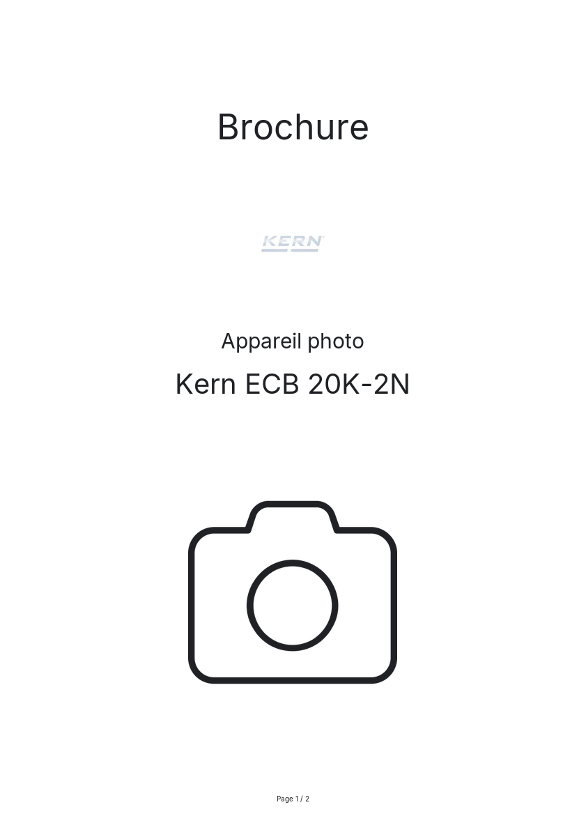 Page n°1 - Brochure Kern ECB 20K-2N