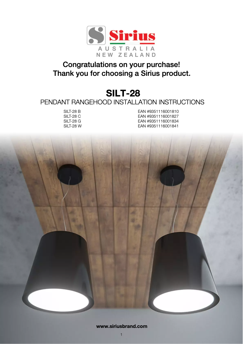 Page 1 de la notice Manuel utilisateur Sirius SILT-28