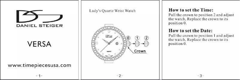 Page n°1 - Manuel utilisateur Daniel Steiger Versa