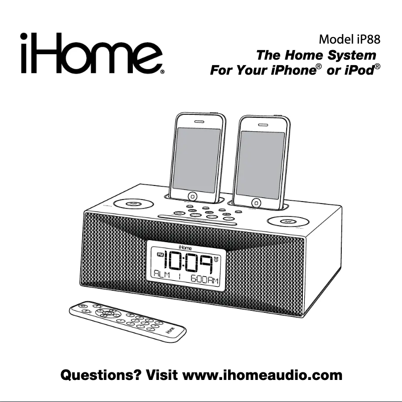 Page n°1 - Manuel utilisateur iHome iP88