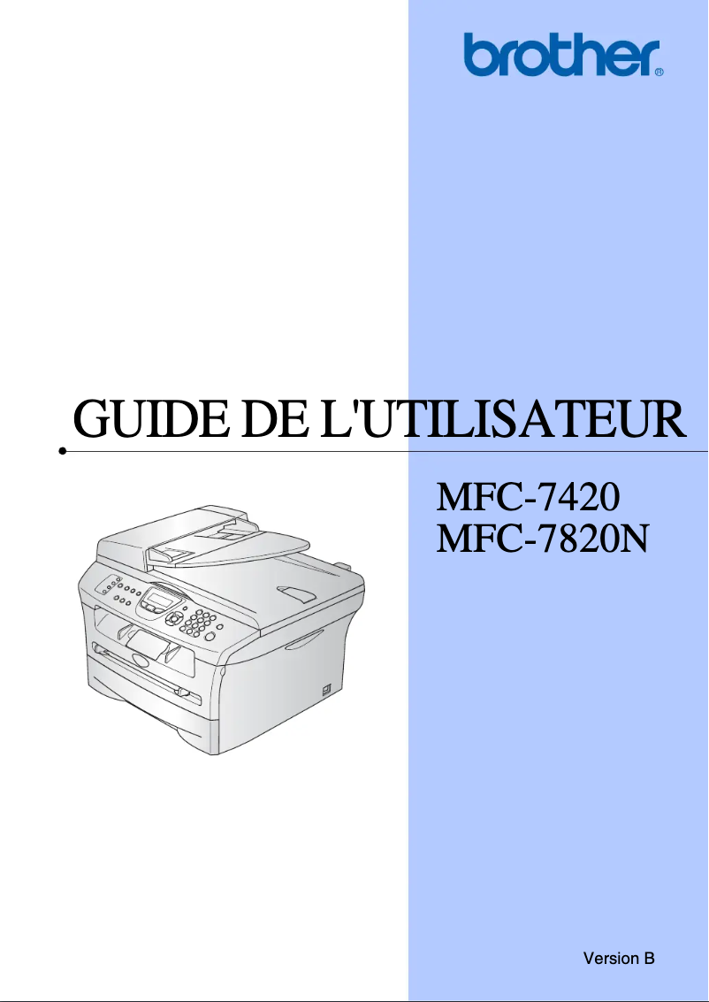 Image de la première page du manuel de l'appareil MFC-7820N