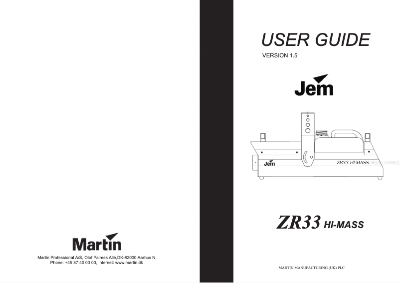 Image de la première page du manuel de l'appareil Jem ZR33 Hi-Mass