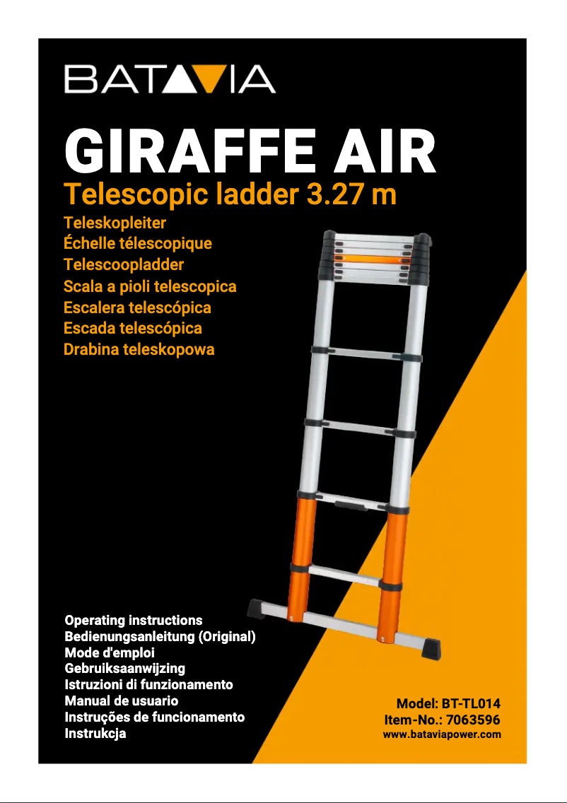 Image de la première page du manuel de l'appareil Giraffe Air 2.62