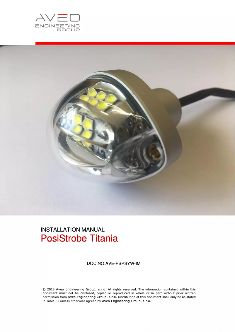 Page n°1 - Manuel utilisateur Aveo Engineering Posistrobe Titania