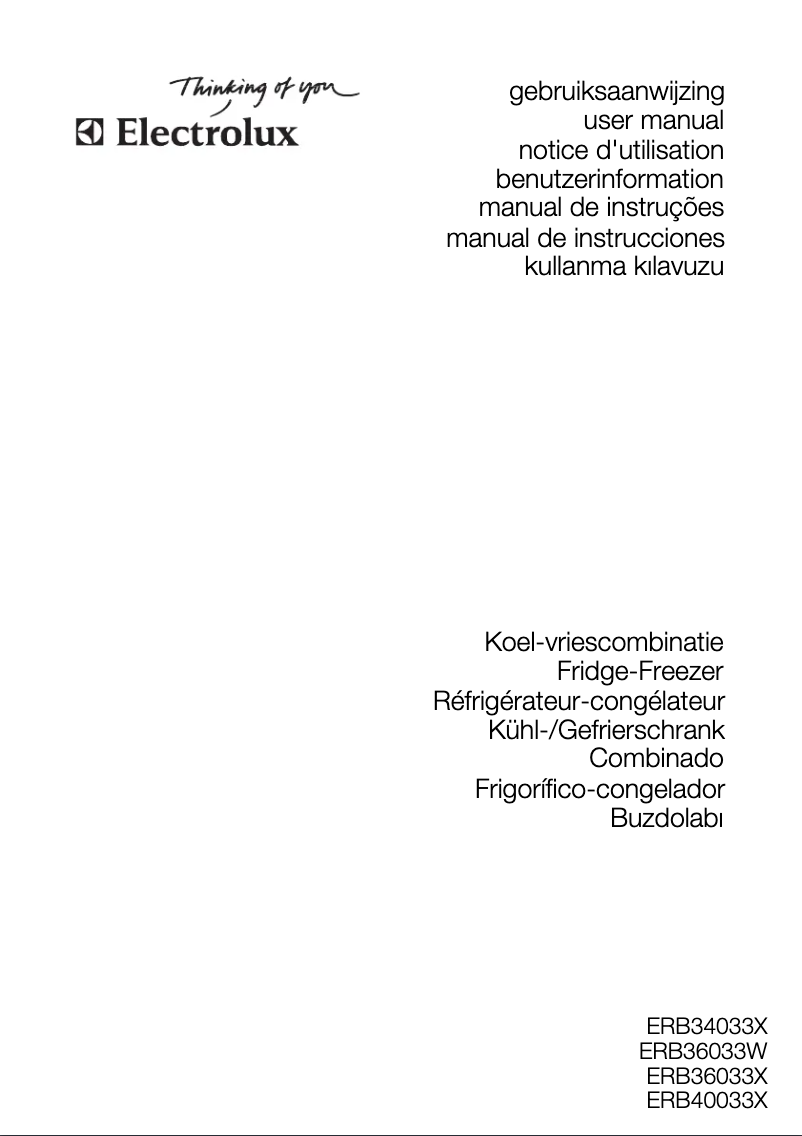 Page 1 de la notice Manuel utilisateur Electrolux ERB 36033 W