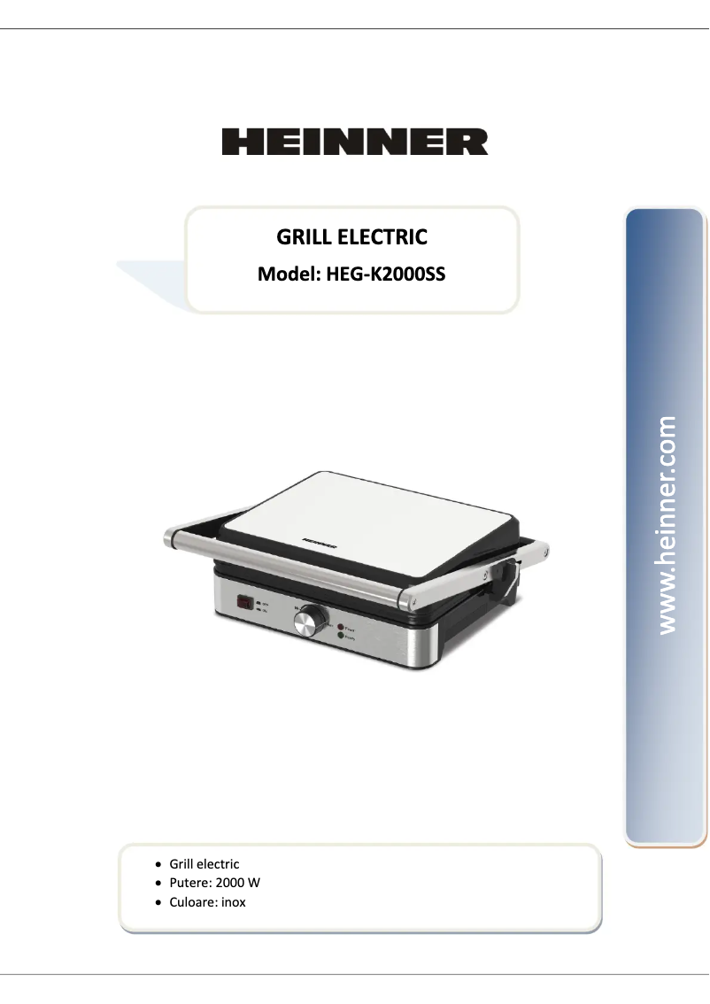 Imagen de la primera página del manual del dispositivo HEG-K2000SS