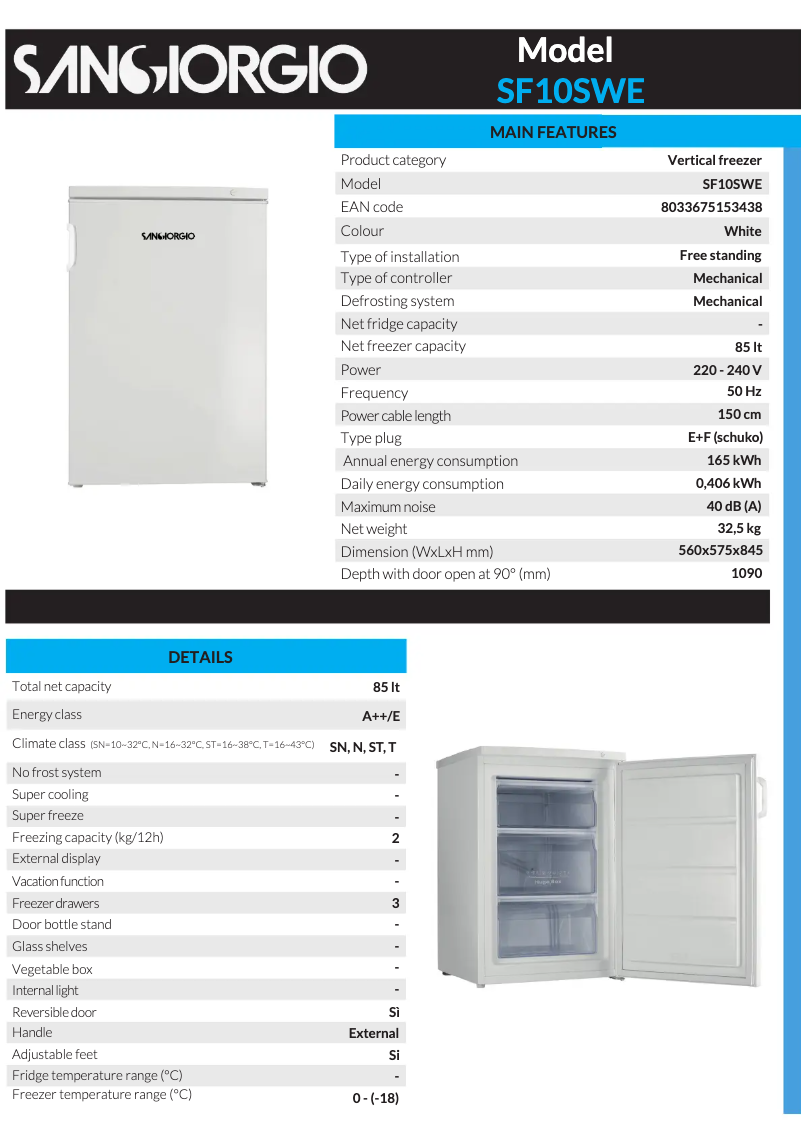 Page 1 of the manual User Manual SanGiorgio SF10SWE