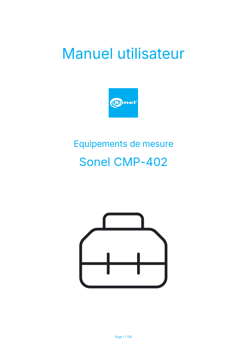 Page n°1 - Manuel utilisateur Sonel CMP-402