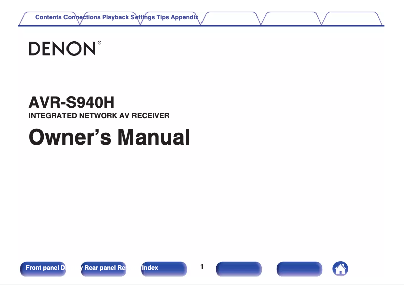 Página 1 del manual Manual de usuario Denon AVR-S940H