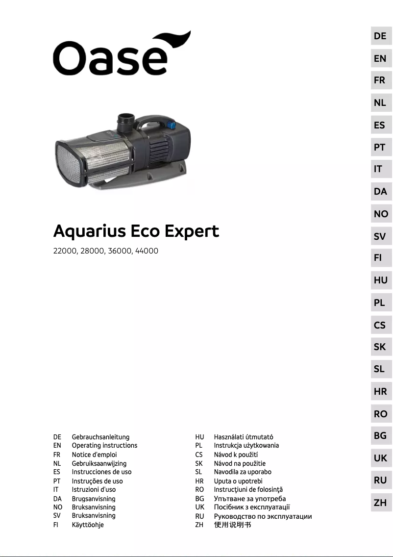Page n°1 - Manuel utilisateur Oase Aquarius Eco Expert 22000