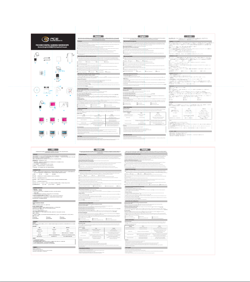 Page n°1 - Manuel utilisateur PCE Instruments PCE-DHM 5
