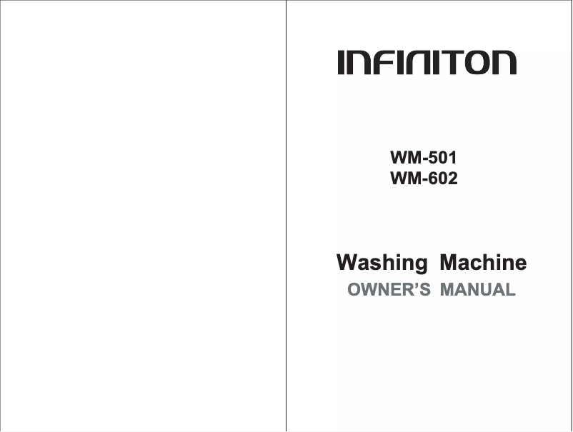 Page 1 de la notice Mode d'emploi Infiniton WM-602